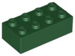 Lego Bouwstenen/bricks 2x4 donker groen 3 stuks, Ophalen of Verzenden, Zo goed als nieuw, Losse stenen, Lego
