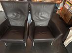 2 Gerard van den Berg Foxx Fauteuils donker bruin leer izgs, Huis en Inrichting, Fauteuils, Ophalen, Gebruikt, Leer, 75 tot 100 cm
