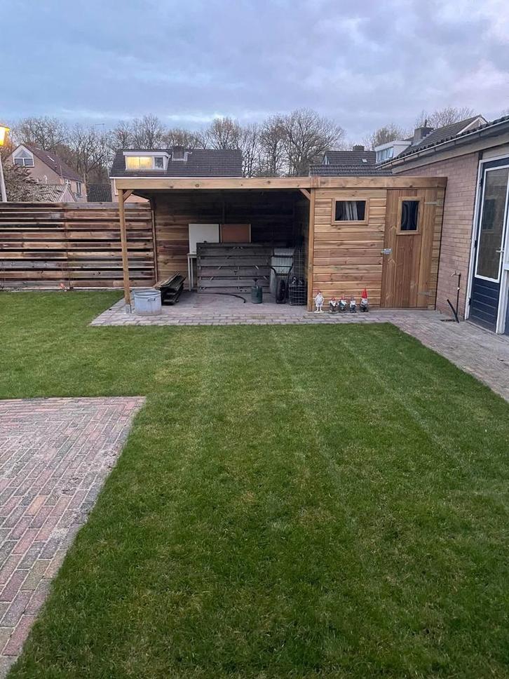 NIEUW SCHUUR MET OVERKAPPING, Tuin en Terras, Tuinhuizen, Nieuw, Schuur, Hout, 2 ramen, Met overkapping, Ophalen of Verzenden