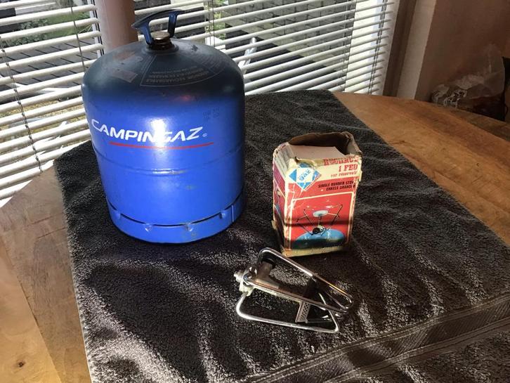 Campingaz 904 Fles (leeg) met Kookbrander - Noodpakket, Tuin en Terras, Tuinhaarden, Zo goed als nieuw, Ophalen