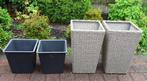 TWEE VIERKANTE PLANTENBAKKEN VAN MET LOSSE BINNENBAK, Tuin en Terras, Ophalen, Minder dan 60 cm, Vierkant, Nieuw