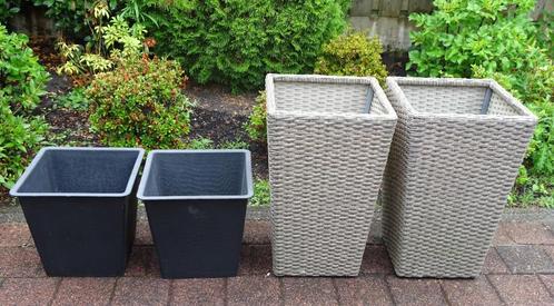 TWEE VIERKANTE PLANTENBAKKEN VAN MET LOSSE BINNENBAK, Tuin en Terras, Bloembakken en Plantenbakken, Nieuw, Overige materialen