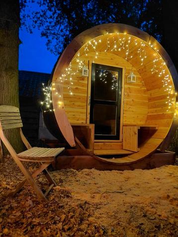 Ongebruikte Lig Sauna | Barrel sauna | buiten sauna | 8 pers beschikbaar voor biedingen