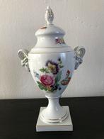 Porseleinen vaas met bloemmotief en deksel 36cm hoog, Antiek en Kunst, Ophalen of Verzenden