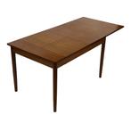 Vintage Eettafel Table Teak Fineer Jaren 60 Uitschuifbaar, Huis en Inrichting, Tafels | Eettafels, Ophalen, Gebruikt, Vintage eettafel