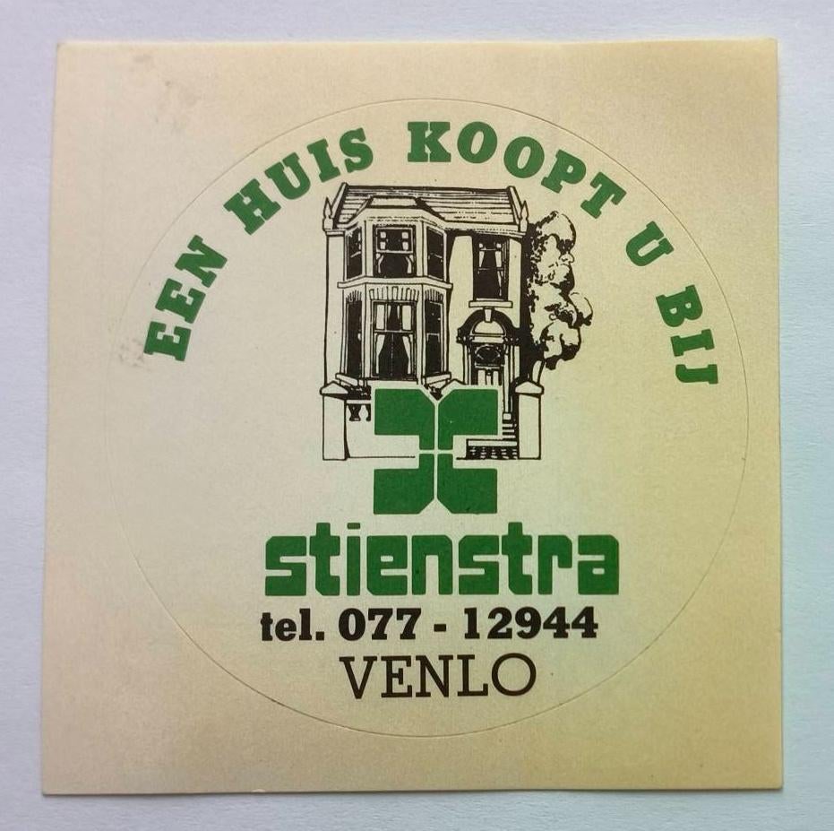 Sticker een huis koopt u bij Stienstra Venlo, Ophalen of Verzenden, Nieuw, Bedrijf of Vereniging