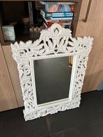 Brocante witte spiegel, Ophalen, Zo goed als nieuw, Minder dan 100 cm, Rechthoekig
