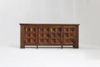 Vintage Spaans Brutalist Sideboard dressoir, Ophalen, Vintage, design, Met deur(en), 150 tot 200 cm