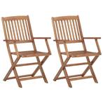 Tuinstoelen 2 st inklapbaar massief acaciahout €100, Ophalen of Verzenden, Nieuw
