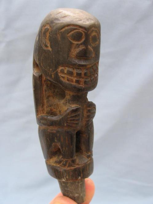 Indonesië houten heft met snijwerk - Lambok - 20e eeuw, Antiek en Kunst, Curiosa en Brocante, Ophalen of Verzenden
