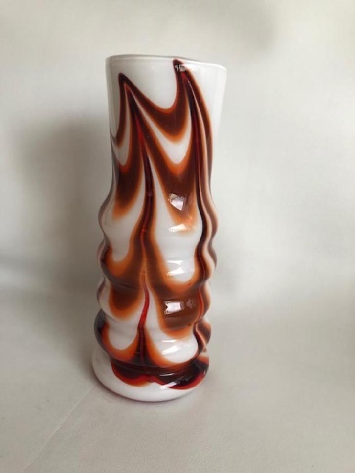Prachtige grote opaline glazen vaas florence italie, Antiek en Kunst, Antiek | Glas en Kristal, Ophalen