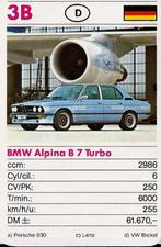 Kw1582 autokaartje 3b - BMW Alpina b 7 turbo, Ophalen of Verzenden, Zo goed als nieuw, Auto's
