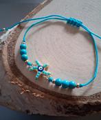 geluks armbandje zeester nazar turquoise kraaltjes, Ophalen of Verzenden, Nieuw, Overige kleuren, Overige materialen