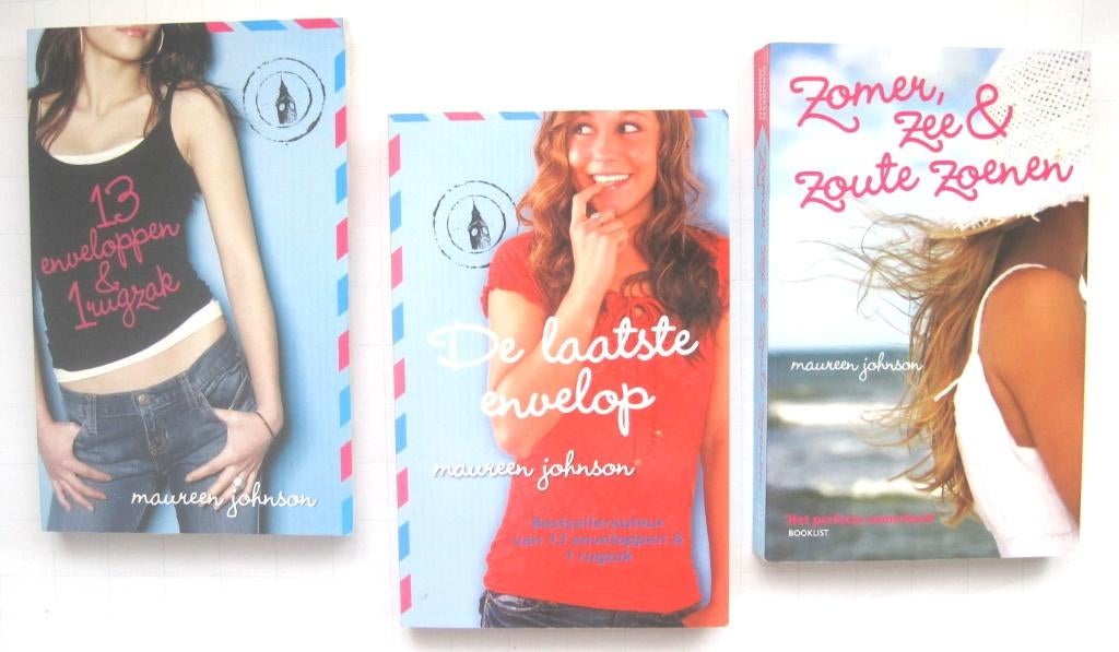 13 Enveloppen en 1 rugzak + deel 2 + Zomer, zee en zoute znn, Ophalen of Verzenden, Gelezen, Maureen Johnson