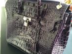 Coccinelle luxe handtas  donkerpaars krokodillenmotief, Ophalen of Verzenden, Nieuw, Paars, Handtas