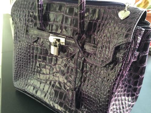 Coccinelle luxe handtas  donkerpaars krokodillenmotief, Sieraden, Tassen en Uiterlijk, Tassen | Damestassen, Nieuw, Handtas, Paars