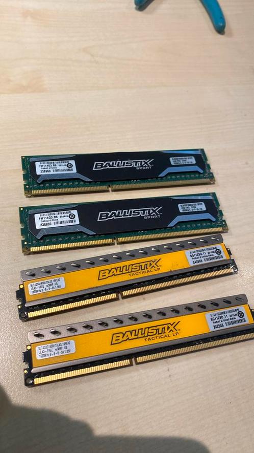 Ballistix pc ram geheugen 4x 4gb 1600mhz, Computers en Software, RAM geheugen, Zo goed als nieuw, Desktop, DDR3, Ophalen of Verzenden