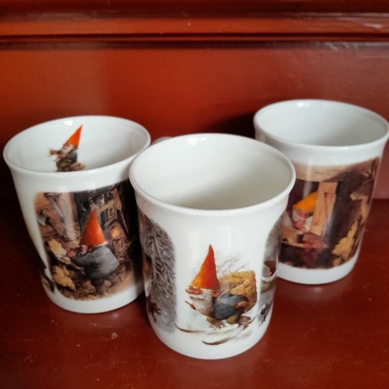 3 bekers  David de Kabouter, Gebruikt, Overige typen, Ophalen of Verzenden, Overige stijlen