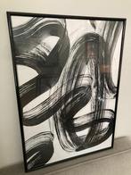 Abstracte / moderne poster in zwarte lijst 70 x 50 cm, Kunststof, 50 tot 75 cm, Nieuw, Ophalen of Verzenden