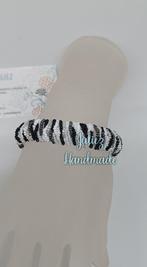 Aparte zwart-wit armband  Miyuki kraaltjes Juliez Handmade, Ophalen of Verzenden, Nieuw, Zwart, Overige materialen