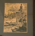 Oude lithoprent van Rotterdam, Antiek en Kunst, Kunst | Litho's en Zeefdrukken, Ophalen of Verzenden