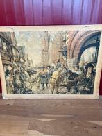 6 Schoolplaten - Historische Scènes, Antiek en Kunst, Ophalen, Geschiedenis