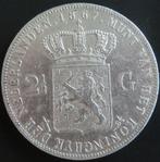 2,5 Gulden 1867, Koning Willem III, Verzenden, Zilver, Losse munt