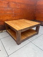 Eikenhouten Salontafel Vierkant Industrieel, Zo goed als nieuw, Minder dan 50 cm, Eikenhout, Vierkant