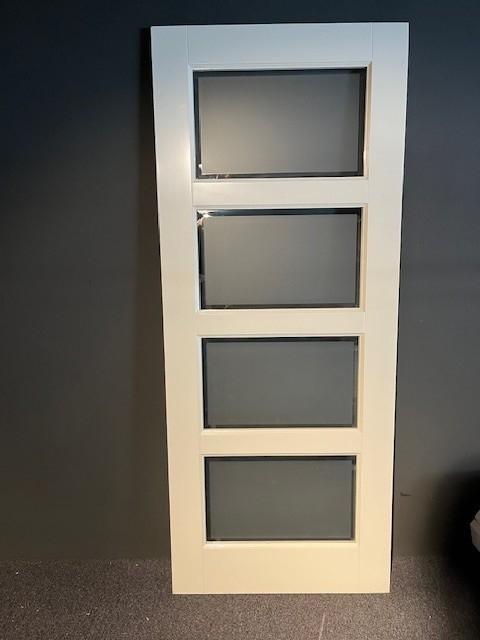 Stompe binnendeur met vakverdeling, voorzien van glas, Doe-het-zelf en Verbouw, Deuren en Horren, Zo goed als nieuw, Binnendeur