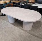 Ovale Eettafel Shundrika Marmerlook, 200 x 100cm, Beige, Antiek en Kunst, Antiek | Meubels | Tafels, Ophalen