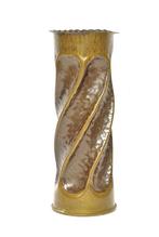 Bewerkte koperen huls uit 1942, Ophalen of Verzenden, Koper