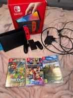 Nintendo Switch OLED + Games!, Avontuur en Actie, Eén computer, Ophalen of Verzenden, Zo goed als nieuw