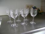 6 Prachtige wijnglazen gegraveerd, Verzamelen, Glas en Borrelglaasjes, Ophalen of Verzenden, Zo goed als nieuw, Overige typen