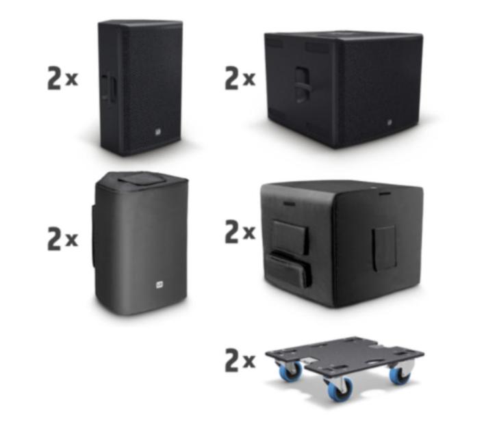 LD Stinger G3 Active 2x 12" top + 2x 18" Sub hoes/wielplaat, Audio, Tv en Foto, Professionele Audio-, Tv- en Video-apparatuur