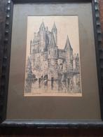 Pentekening Amsterdamse Poort Haarlem - H. Estgerboch, Antiek en Kunst, Kunst | Etsen en Gravures, Ophalen of Verzenden