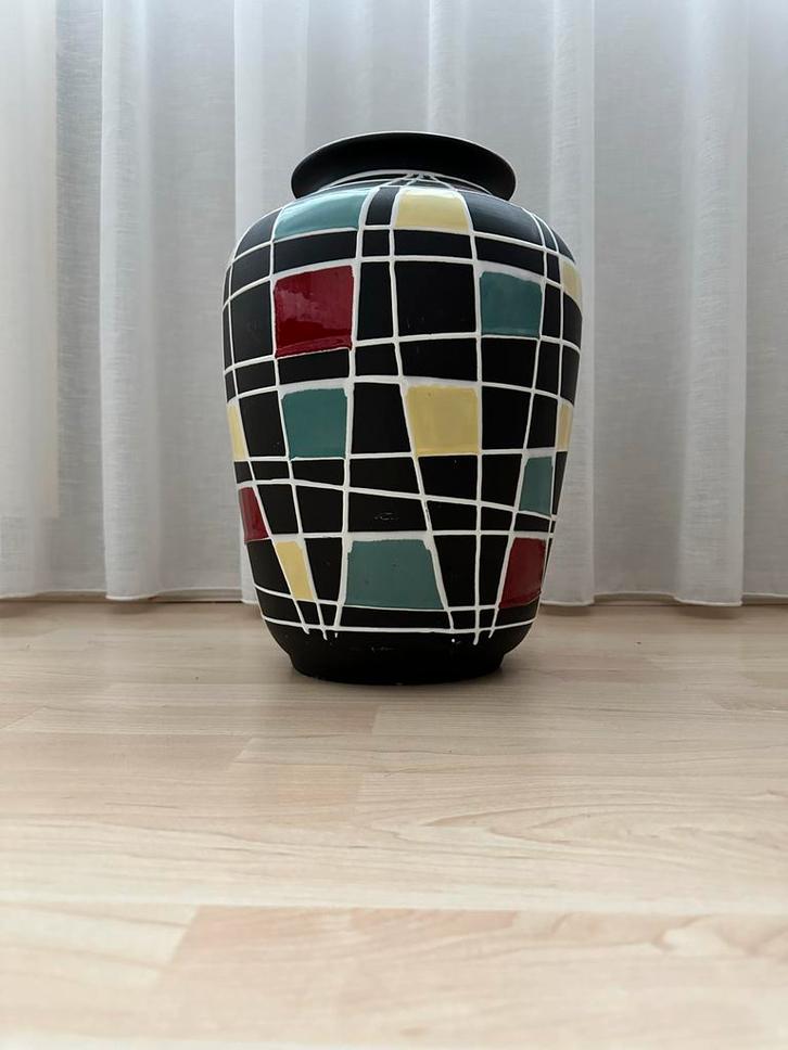 Antieke Vaas - Kleurrijk Design, Huis en Inrichting, Woonaccessoires | Vazen, Gebruikt, Overige kleuren, Minder dan 50 cm, Aardewerk of Porselein