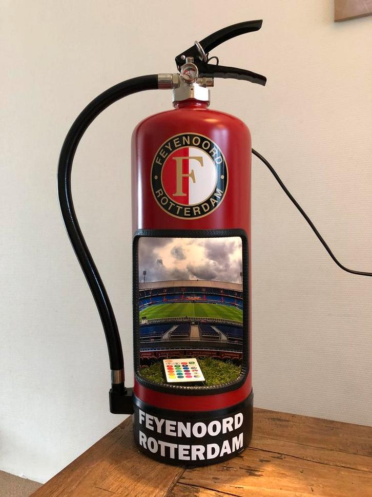 Feyenoord brandblusser lamp, Verzamelen, Sportartikelen en Voetbal, Zo goed als nieuw, Overige typen, Feyenoord, Ophalen of Verzenden