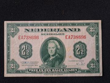  2½ Gulden Biljet 1943 beschikbaar voor biedingen