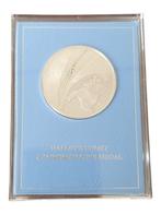 Nederland Gedenkpenning Halley’s komeet 1985 met munthouder, Postzegels en Munten, Ophalen of Verzenden, Zilver, Nederland