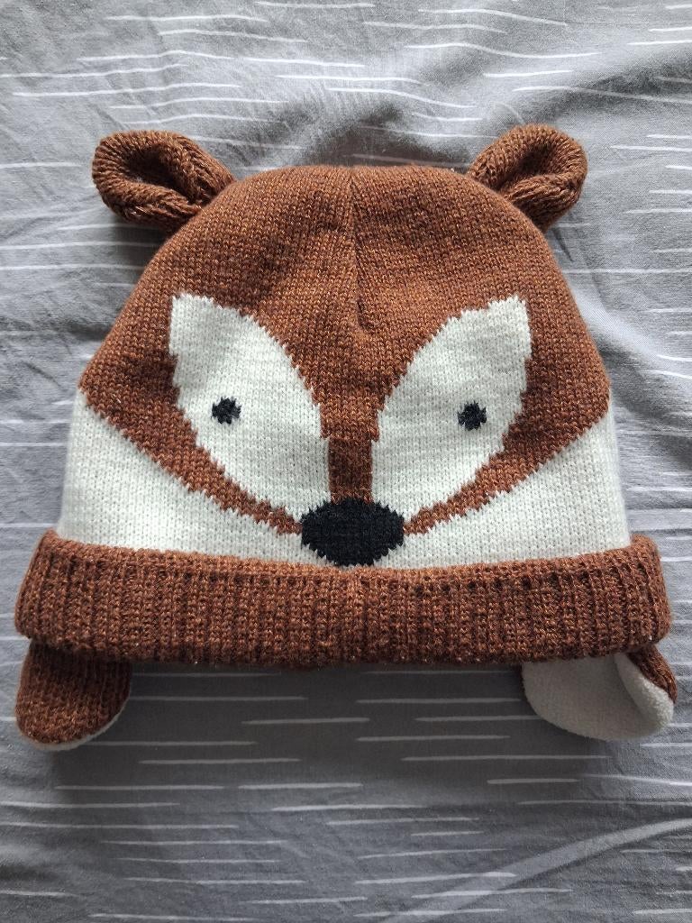 Leuke warme vossen muts met oorkleppen Hema 9-24 maanden, Verzenden, Zo goed als nieuw, Maat 74, Hema