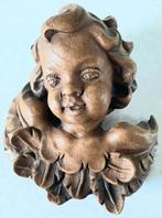 Antiek hand hout gestoken cupido/engelen hoofdje 19e eeuw, Ophalen of Verzenden