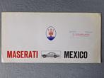 Brochure MASERATI MEXICO - 1968, Ophalen of Verzenden, Gelezen, Overige merken