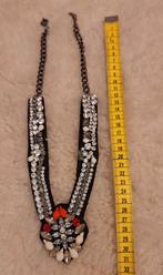 Luxe strass ketting, Sieraden, Tassen en Uiterlijk, Kettingen, Overige materialen, Ophalen of Verzenden, Zo goed als nieuw, Zilver