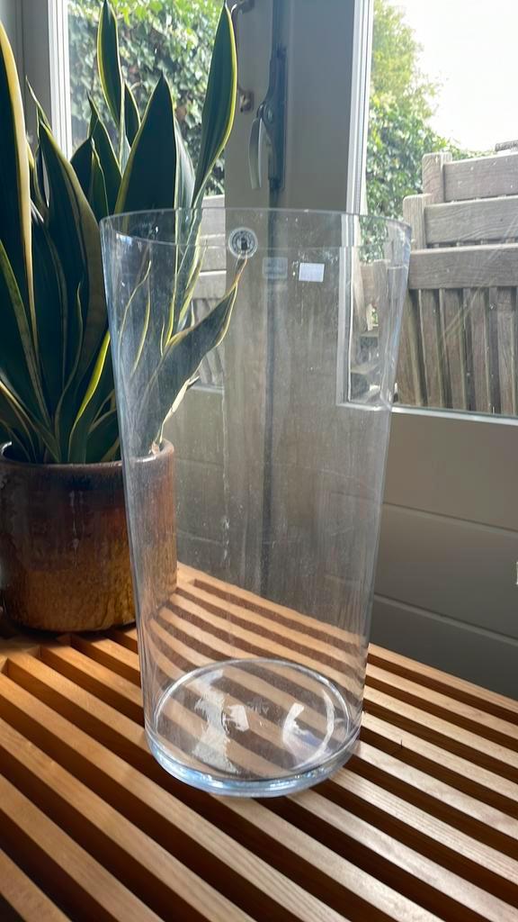 Grote glazen ikea vaas hoog 45cm, diameter 25cm, Huis en Inrichting, Woonaccessoires | Vazen, Gebruikt, Overige kleuren, Minder dan 50 cm