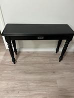 Zwarte houten console tafel of tv meubel met lade, Ophalen, Gebruikt, 100 tot 150 cm, Overige houtsoorten