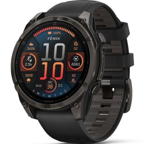 Garmin Fenix 8 (ongedragen en nieuwe in doos!!), Sieraden, Tassen en Uiterlijk, Sporthorloges, Nieuw, Zwart, Afstand, Calorieverbanding