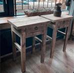 ~Stoer Sober Landelijk Houten Set Nachtkastjes~, Huis en Inrichting, Ophalen of Verzenden, Nieuw