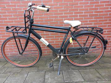 Heren stadfiets/stationsfiets zwart/creme 28 inch+New banden beschikbaar voor biedingen