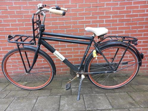 Heren stadfiets/stationsfiets zwart/creme 28 inch+New banden, Fietsen en Brommers, Fietsen | Heren | Herenfietsen, Gebruikt, Overige merken