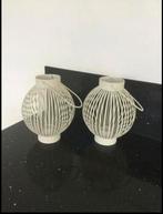 Nieuw Windlicht / lantaarn wit metaal, Ophalen of Verzenden, Zo goed als nieuw